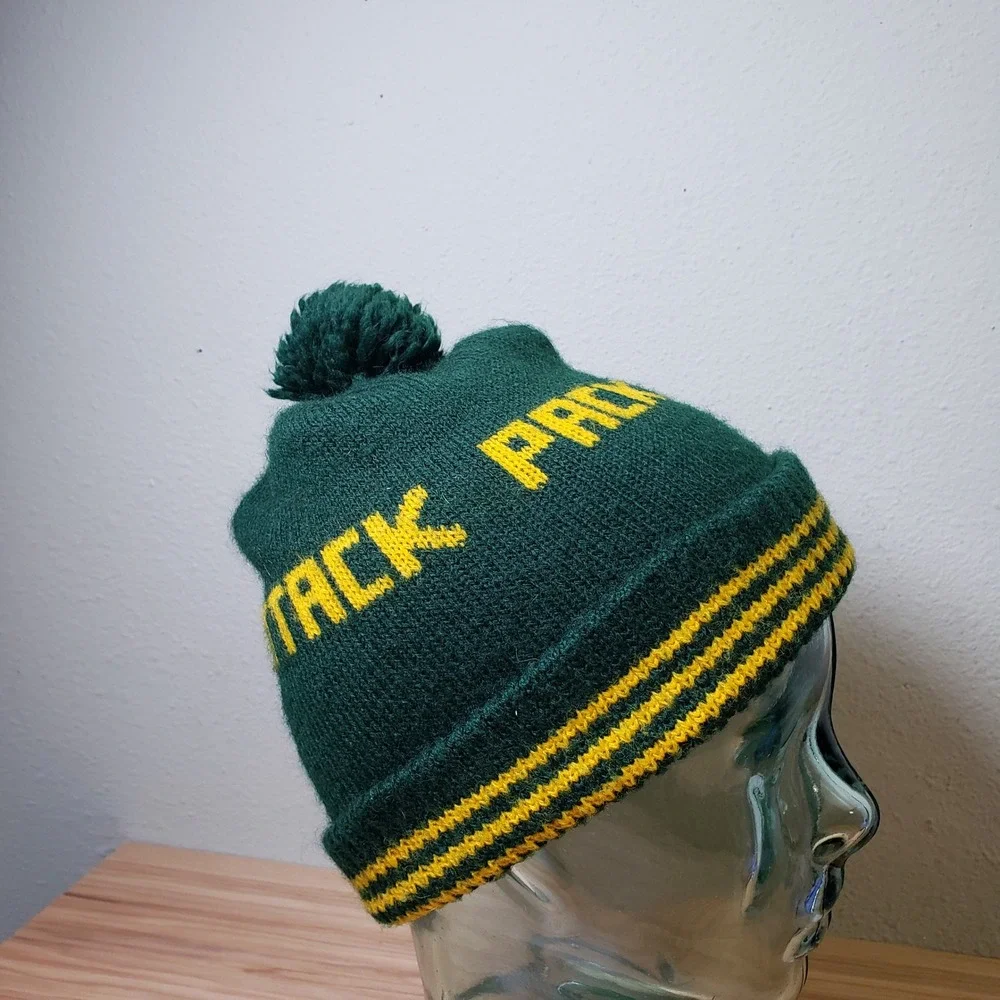 Pack Attack Green Bay Packers Knit Beanie Cap Green Gold Winter Hat NFL